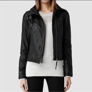 ALL SAINTS Belvedere Asymmetrical Leather Jacket